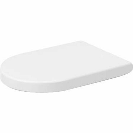 DURAVIT Toilet Seat w/o Automatic Closure, Plastc, With Cover, Plastic, White 0063320000